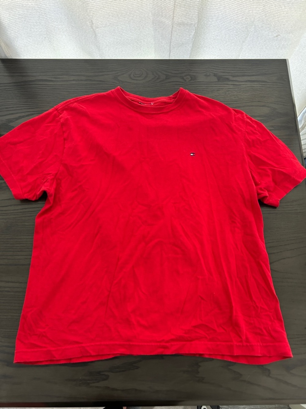 Tommy Hilfiger Red Short Sleeve Crew Tee with Chest Logo